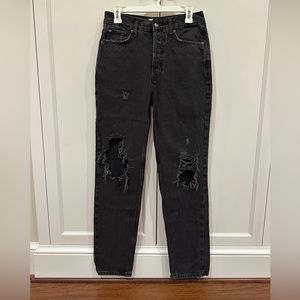 Free People Distressed Black Jeans